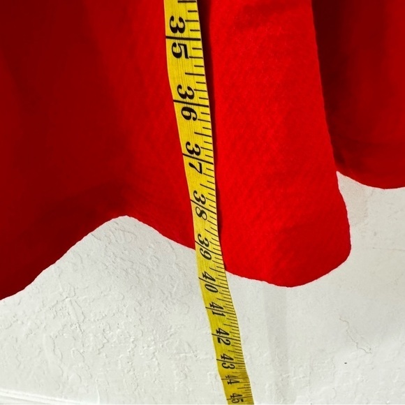 Anthropologie Red Floral Trim Textured Maeve Rousseau Flounced Dress 2 - Picture 15 of 15